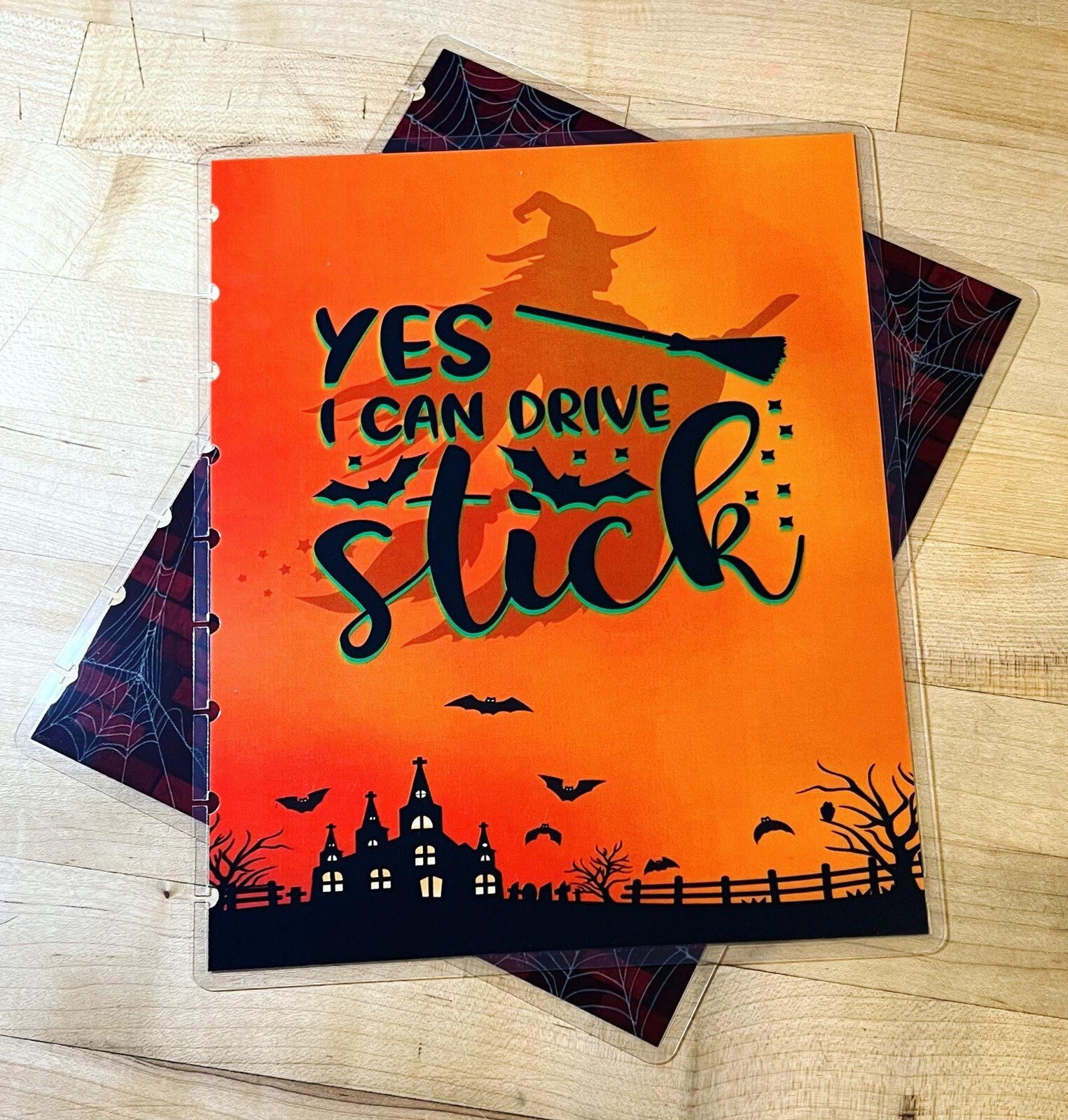 Witch “Yes I can drive Stick” Halloween Cover Set 4 use w Classic Happy Planner-
