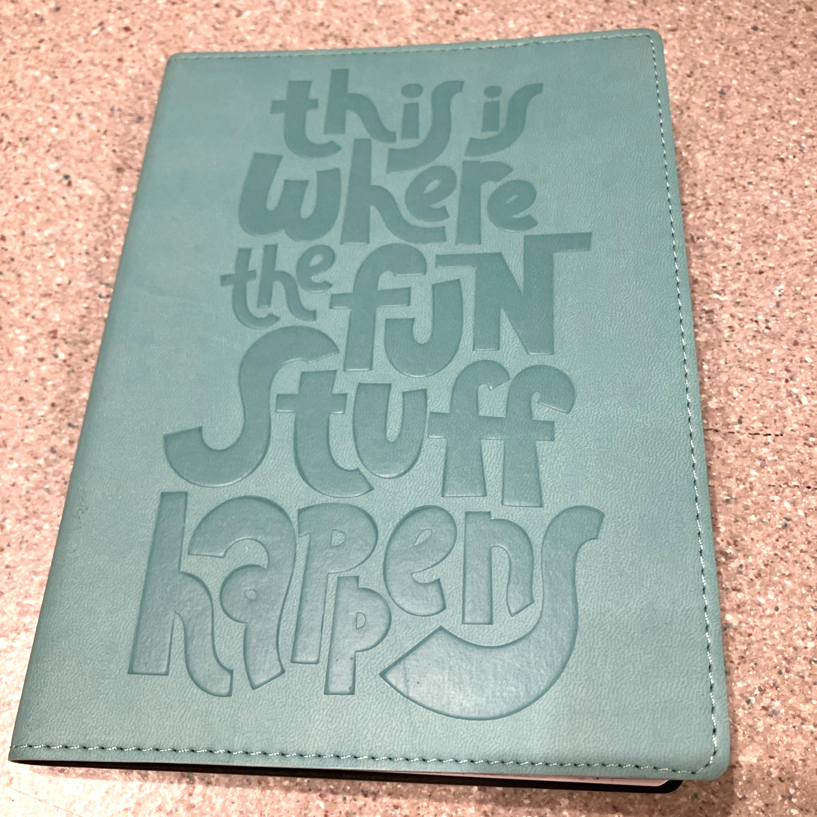 Lined Journal Notebook Green Faux Leather Soft Cover 6X8 Ribbon Marker 80 Sheets