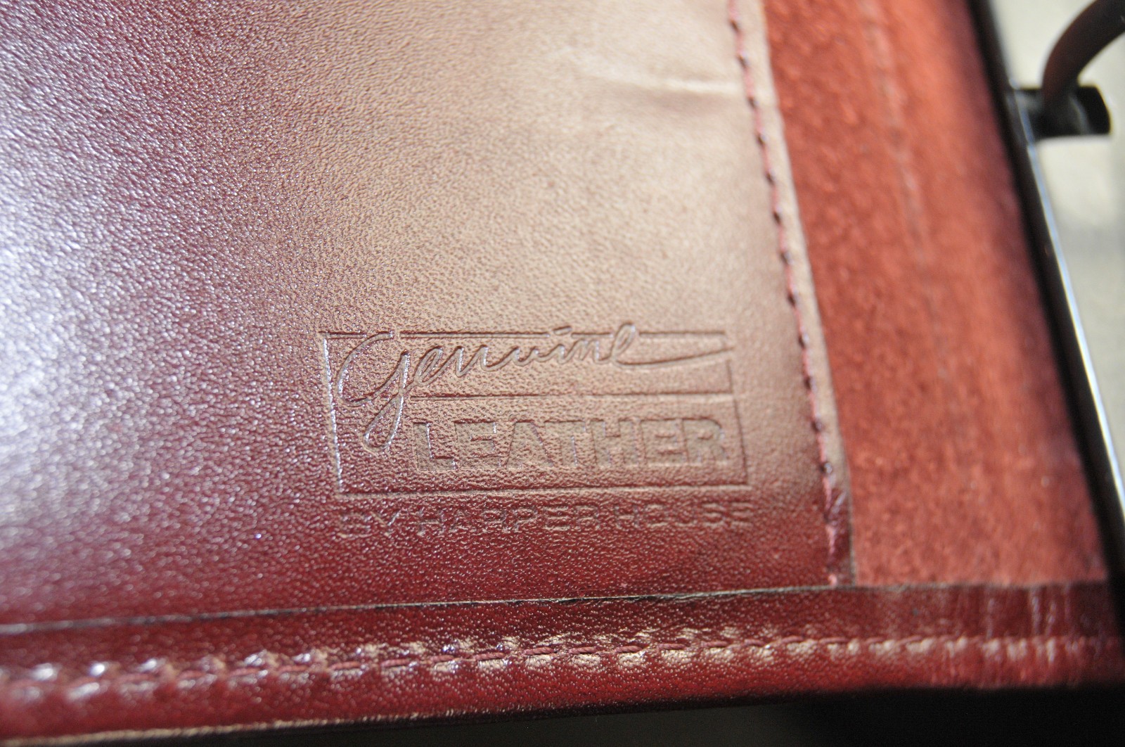 Harper House Genuine Leather 3-Ring Planner Binder Burgundy