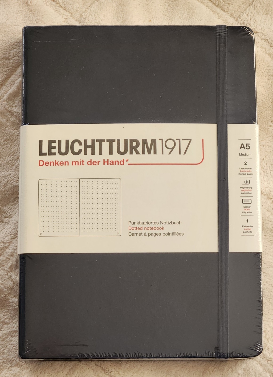 Leuchtturm 1917 Hardcover Dot Grid Notebook in Navy Blue – A5 – NEW SEALED