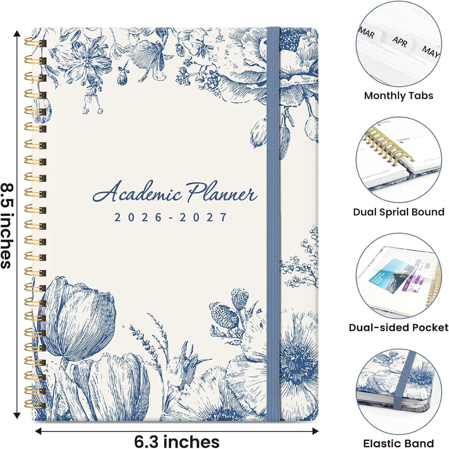 Planner 2026-2027, Hardcover Monthly and Weekly Academic Planner July 2026 – Jun