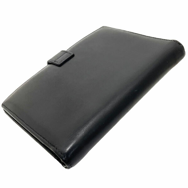 ■Authentic Gucci Notebook Cover Logo Plate Agenda Leather Black 039 3731 GUCCI