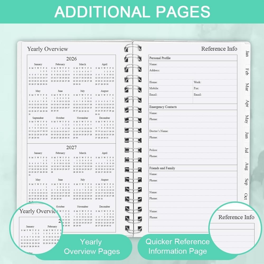 Ultimate 2026 A6 Weekly Planner in Teal: Perfect for Daily Life Organization