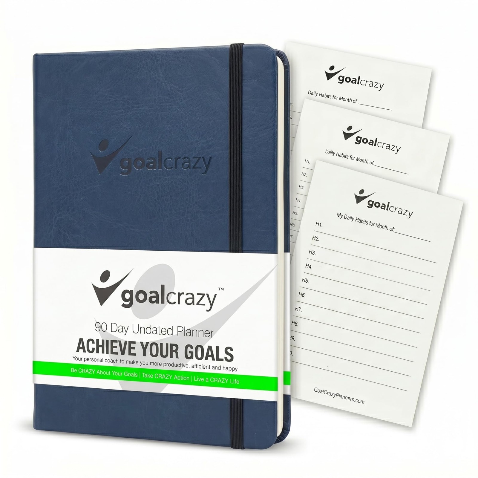 Undated Daily Planner to Achieve Your Goals – 90 Day Guided Journal & Product…