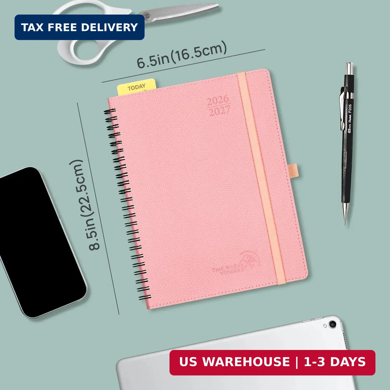 POPRUN 2026-2027 Academic Weekly Planner, 6.75″ x 8.75″ Horizontal Daily Book Ca