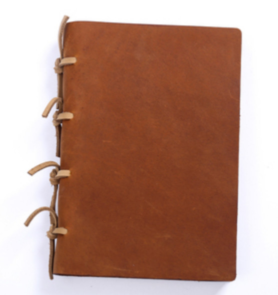 A5 loose leaf Writing note Notebook sketchbook Diary Notepad leather brown Q349