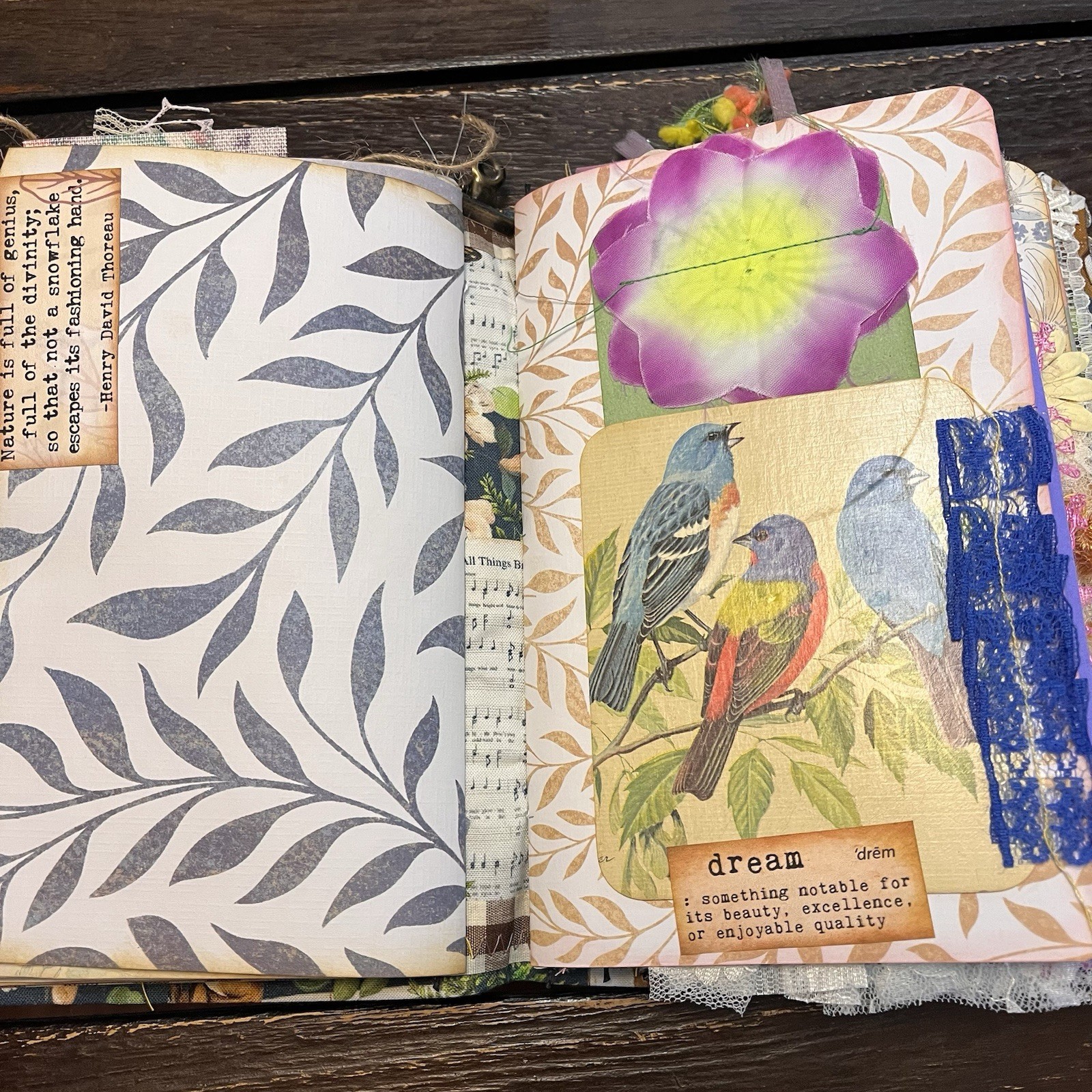 Junk Journal Nature Music Hymns Christian Faith Based Softcover Decorated 3 Sig