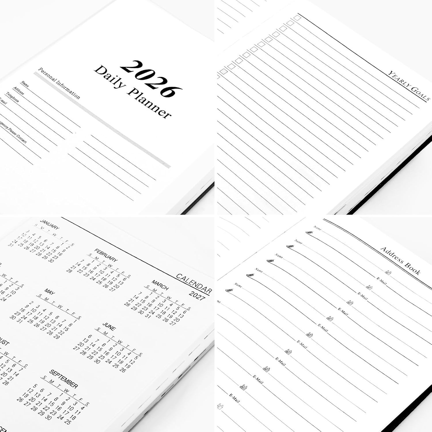 2026 Daily Hourly Planner – One Page a Day, 2026 Diary 5.7 X 8.3″ Hardcover Mont
