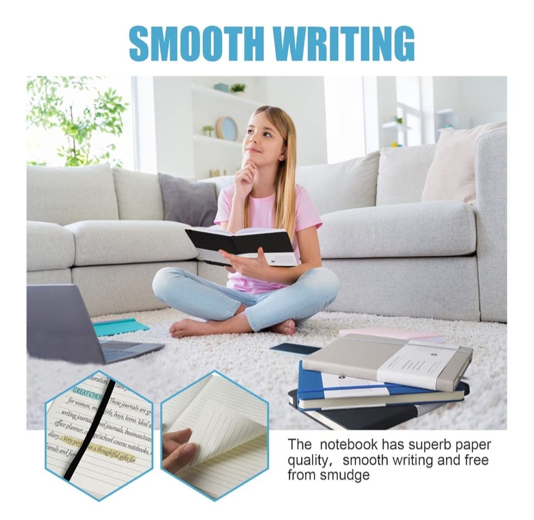 Lined Journal Notebook, (Gray), 160 Pages, Medium 5.5 inch x 8.3 inch 14x21cm