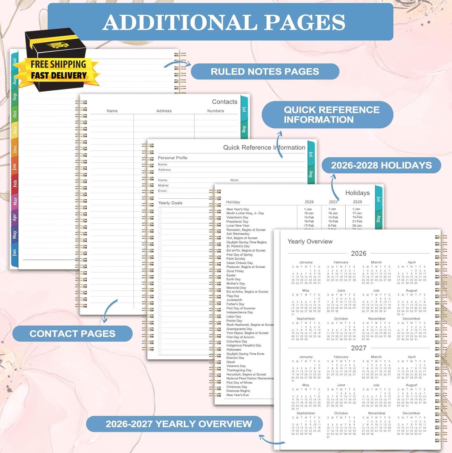 Planner 2026-2027 – Jul. 2026 – Jun. 2027, 8.5″ X 11″ Planner Weekly and Monthly