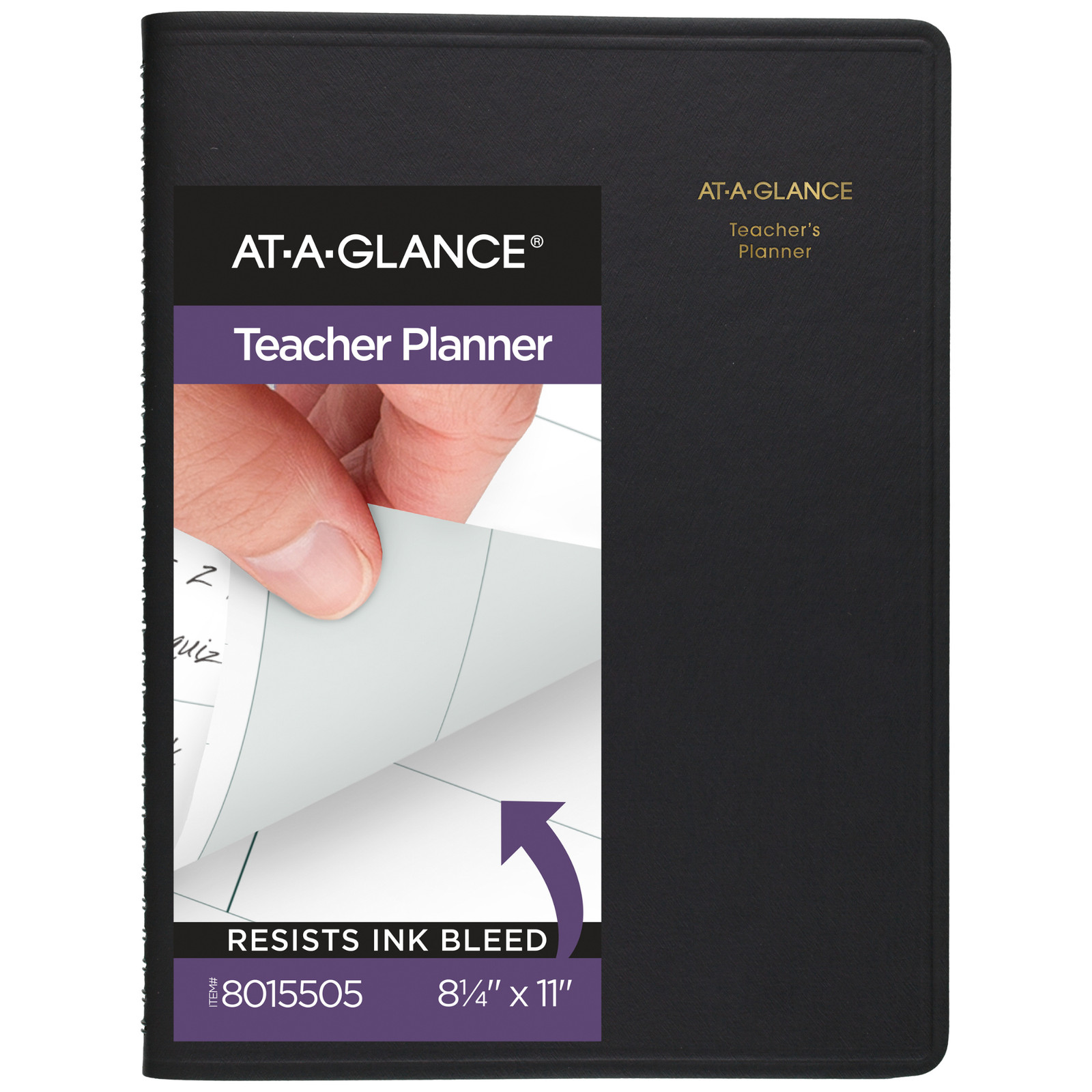 At-A-Glance Teacher Planner [Undated]: 8-1/4 in. x 11 in. (Black)