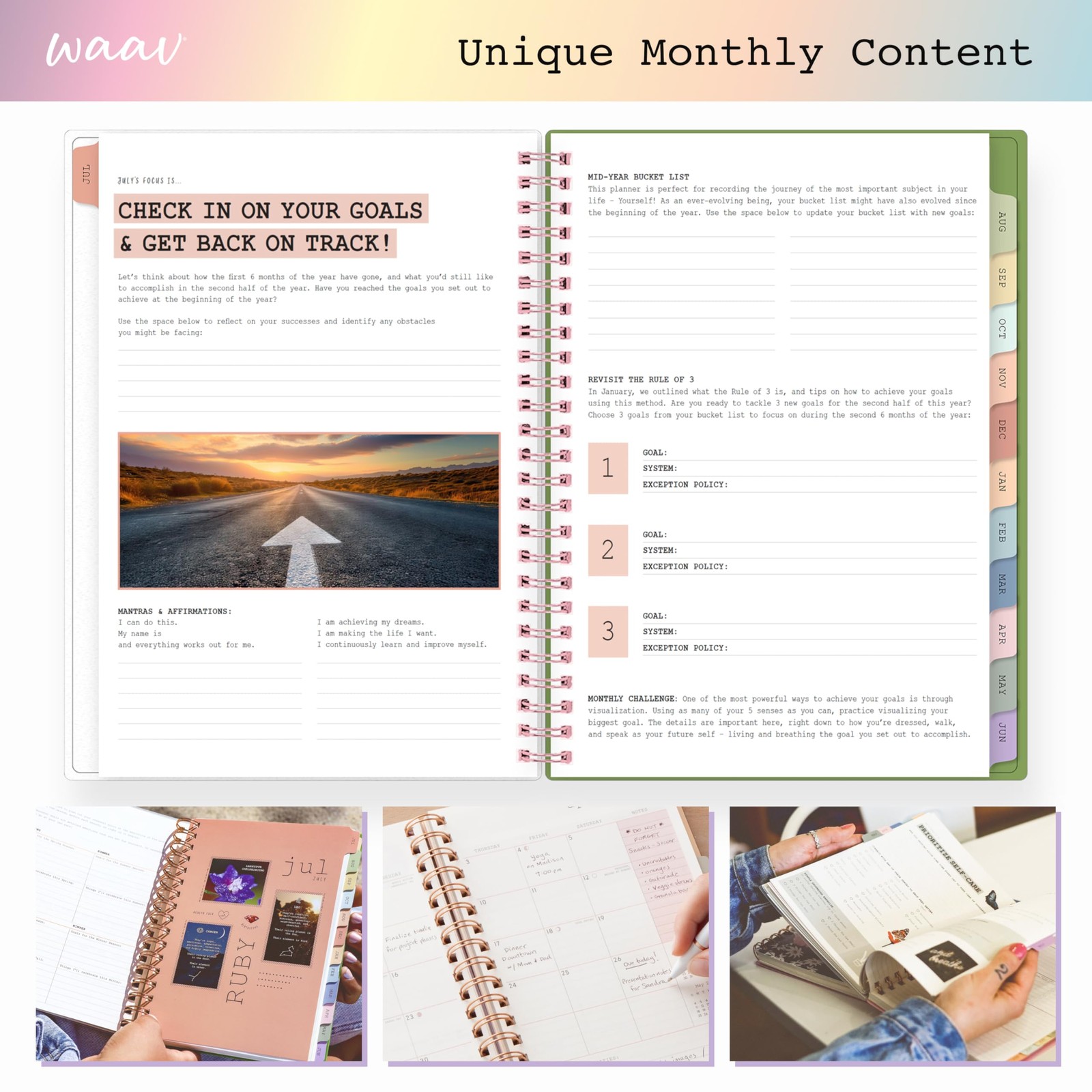 Blue Sky WAAV 2025-2026 Weekly and Monthly Academic Year Planner Calendar, Ju…