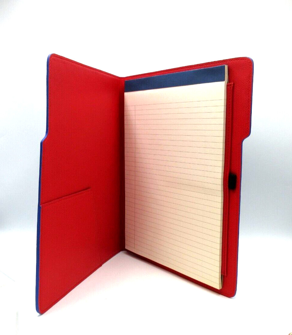 Portfolio Leather Graphic Image Hugo 9×12″ BLUE w Red List$90
