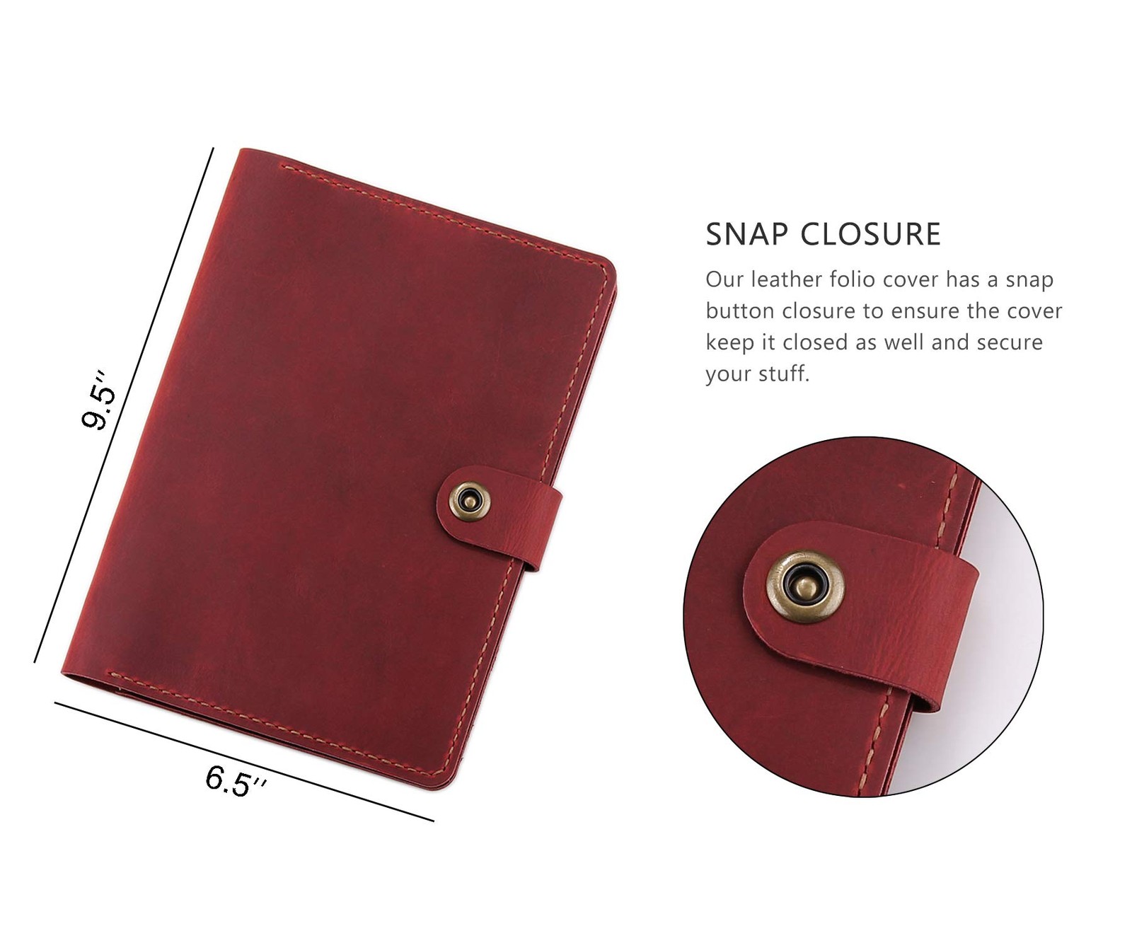 Leather Folio Cover Compatible with Rocketbook Executive Size 6″x8.8″, Handma…