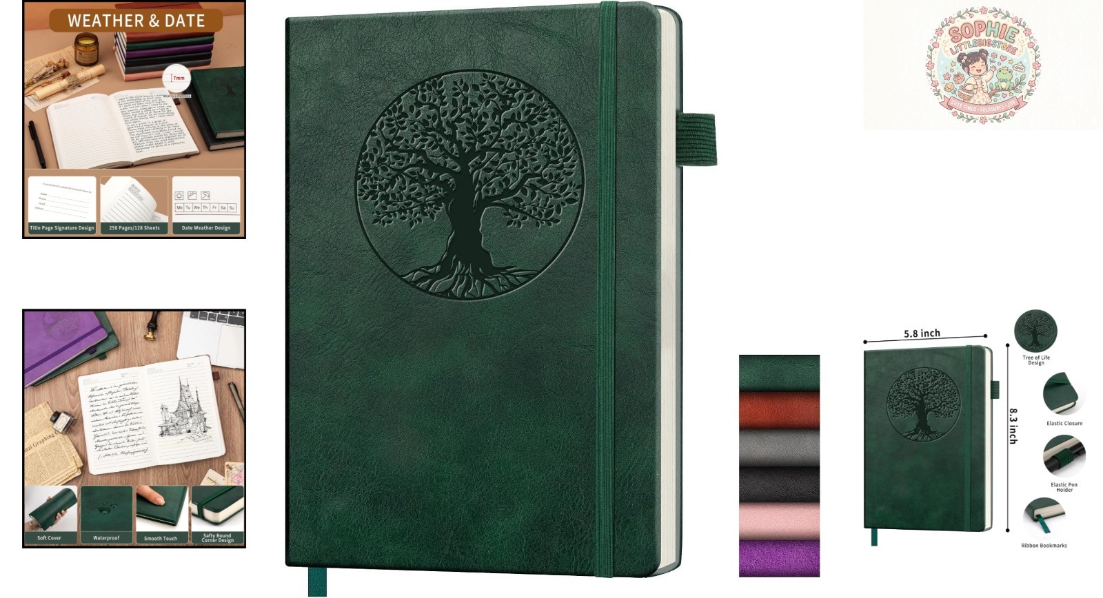 Stylish A5 Leather Notebook – 256 Pages for Writing, Journaling & Planning