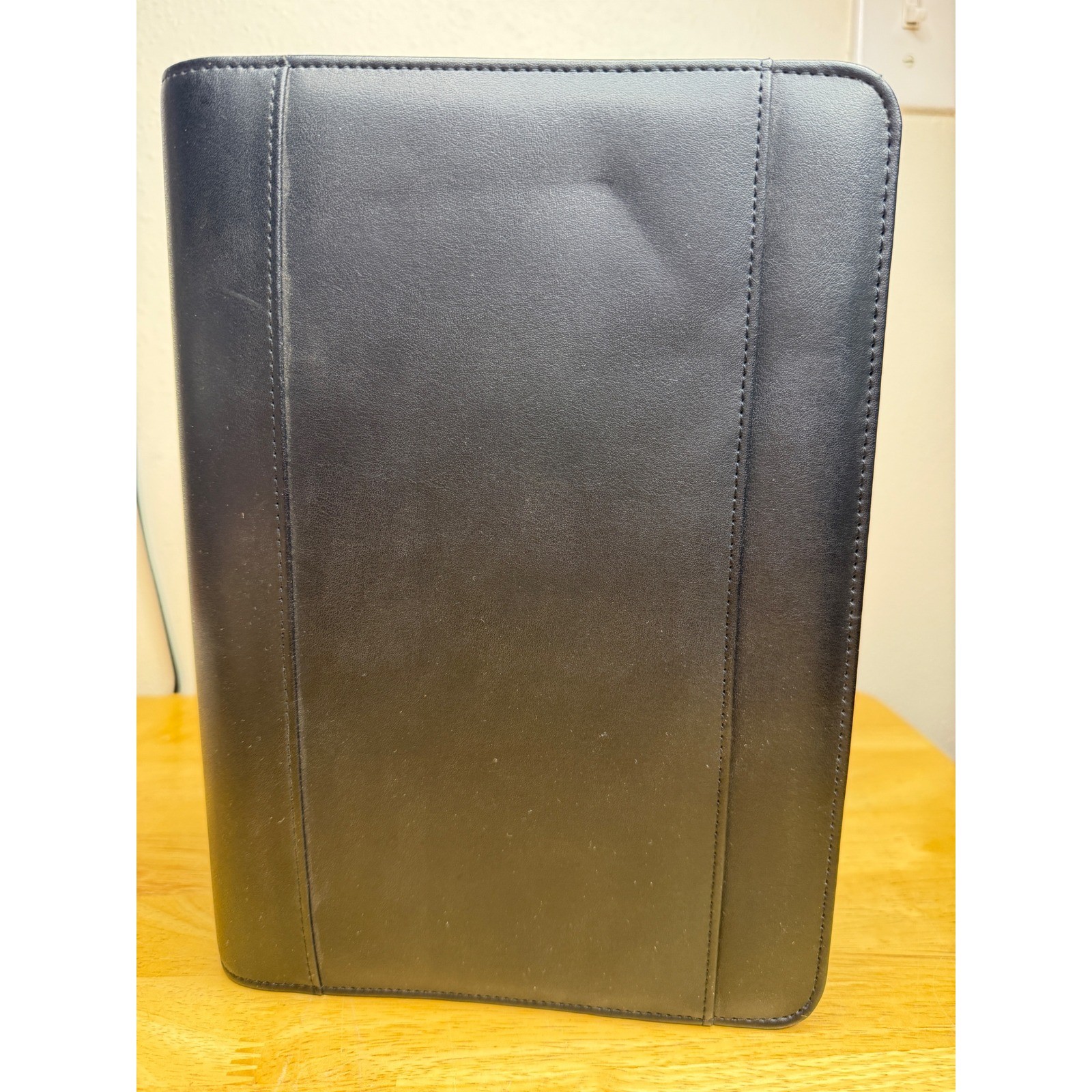 Franklin Covey Black Leather Zippered 7 Ring Planner Binder Organizer Classic