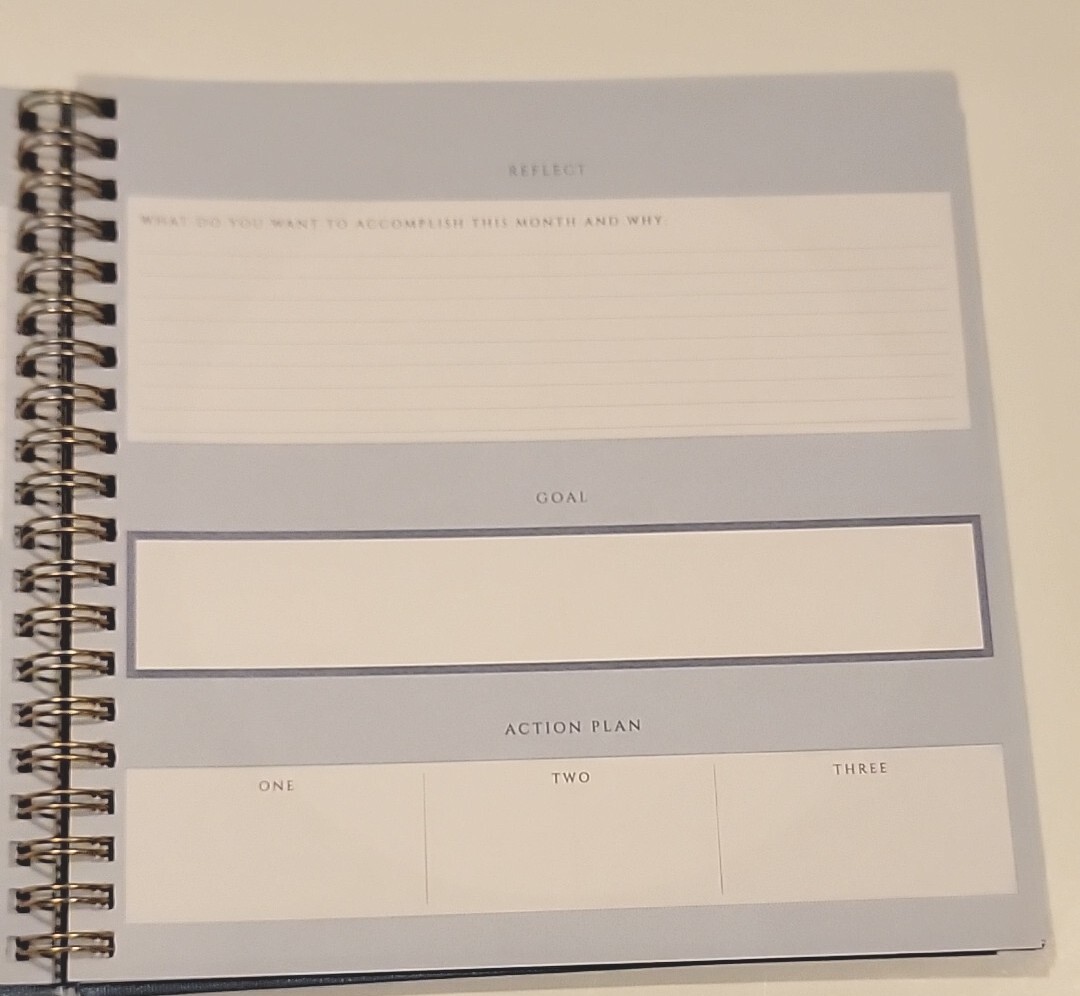 Mind-Matter Goal Achievements-Action-Oriented Journal by Mara Mi Blue Glitter HB