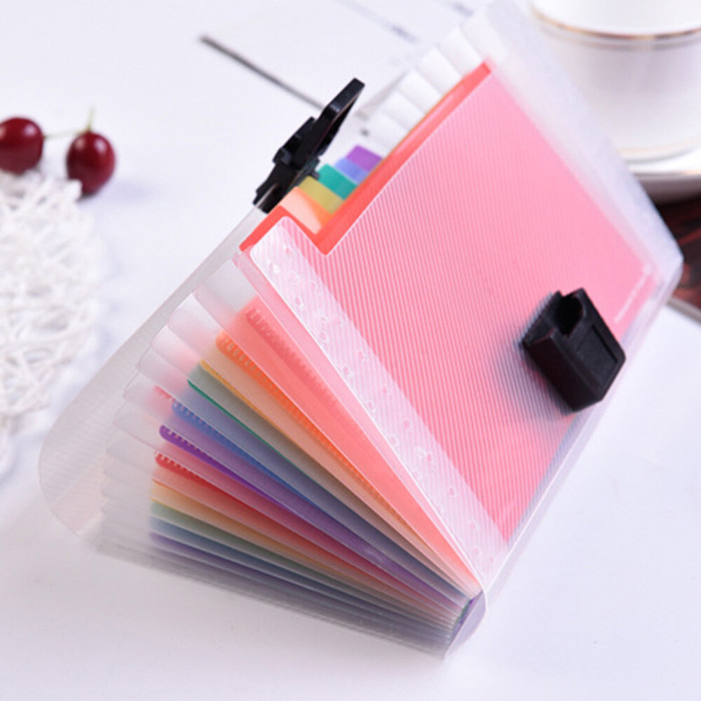 13 Pockets Folders Documents A4 Letter Size File Organizer Expanding Paper Clip