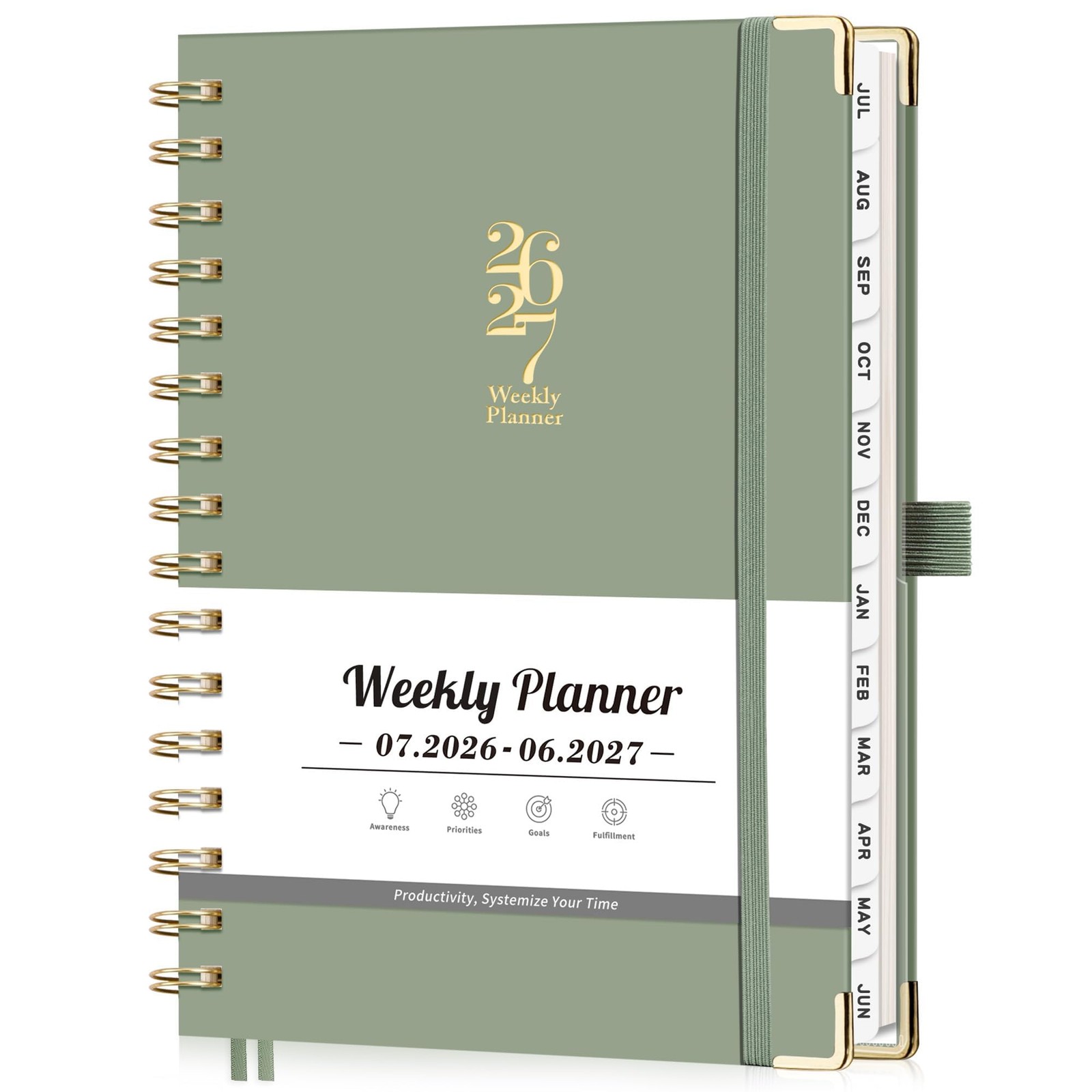 LOAPEM Academic Planner 2026-2027, Weekly A5 Size (5.7″ x 8.3″), Light Green