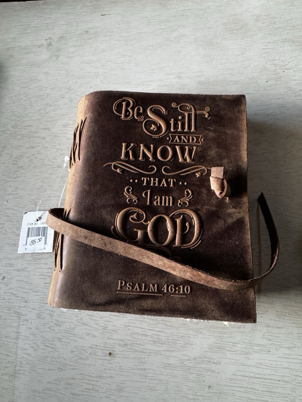 Leather Bound Vintage Bible Journal–200 Pages Handmade Antique Christian Prayer