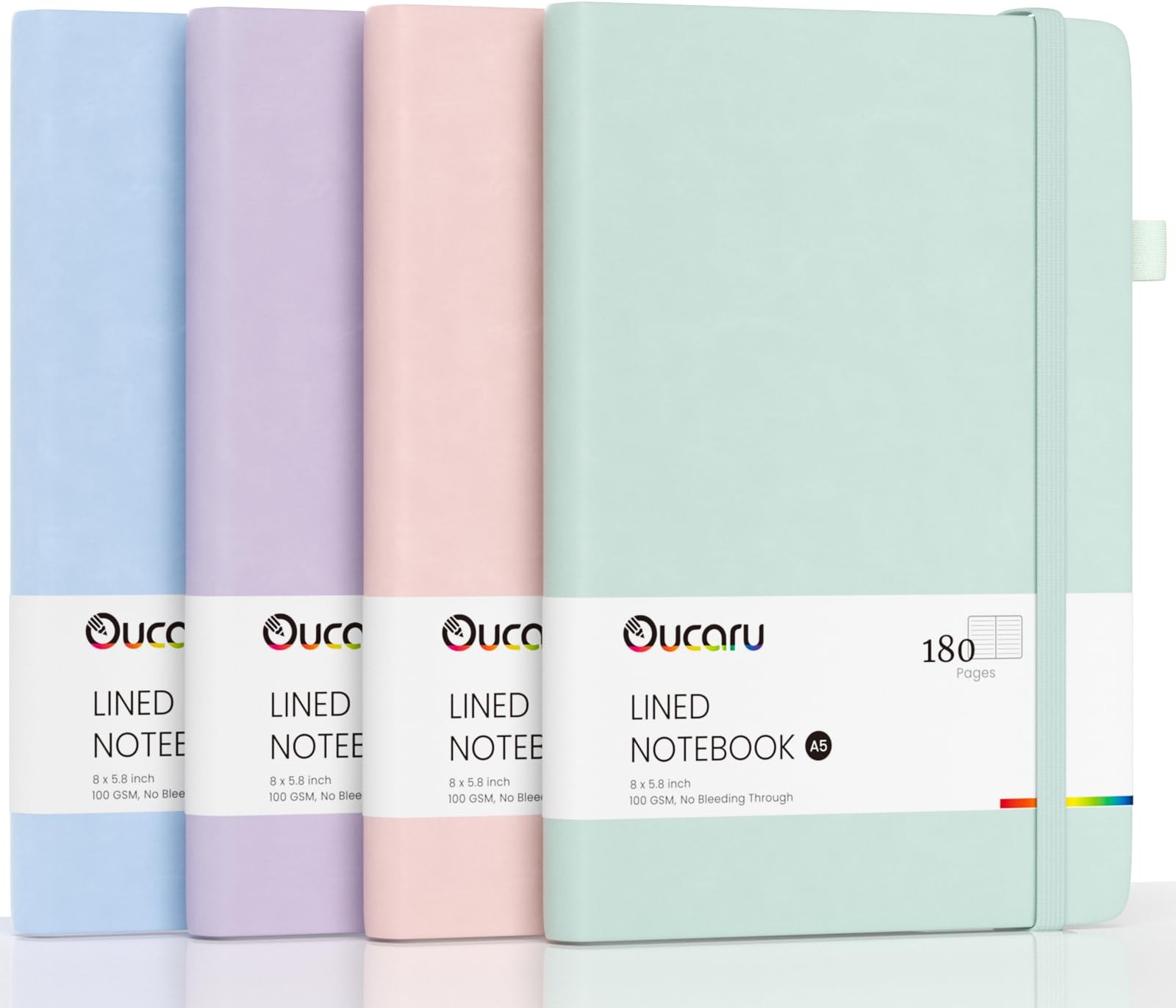 Lined Journal Notebook, 4 Pack, 180 Pages, A5 Journals for Writing, 100 GSM T…