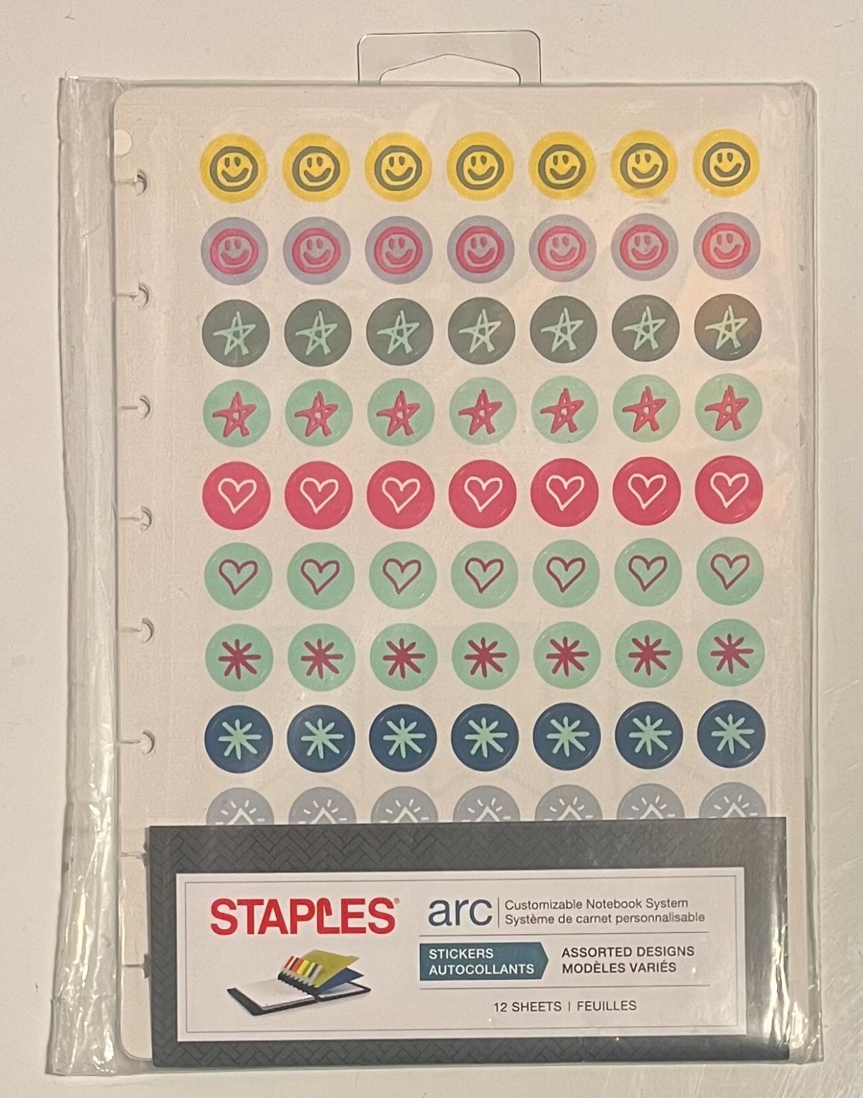 New Arc Customizable Notebook System Stickers Assorted Design 12 Sheets Staples