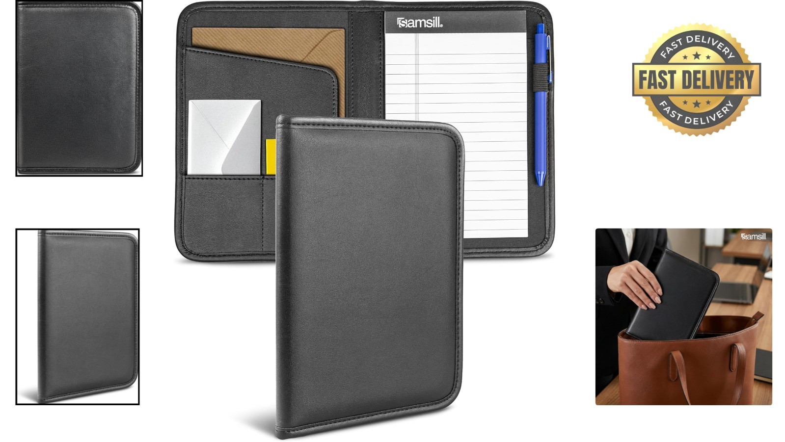 Compact 5×8 Mini Padfolio in Luxurious Faux Leather – Perfect Business Accessory