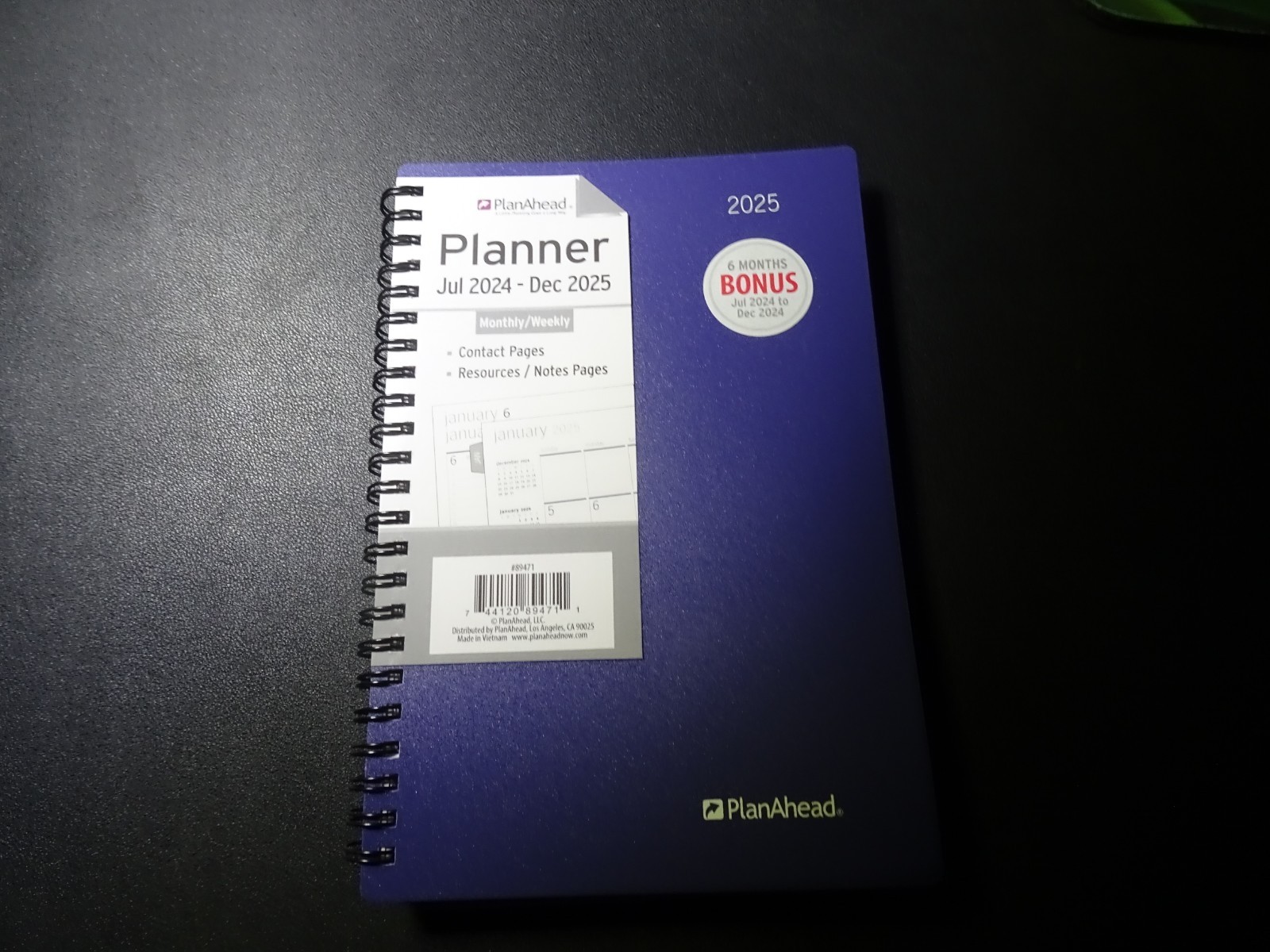 PlanAhead Monthly Weekly Blue Planner Jul24 – Dec25, 5-3/4″ x 8-1/4″
