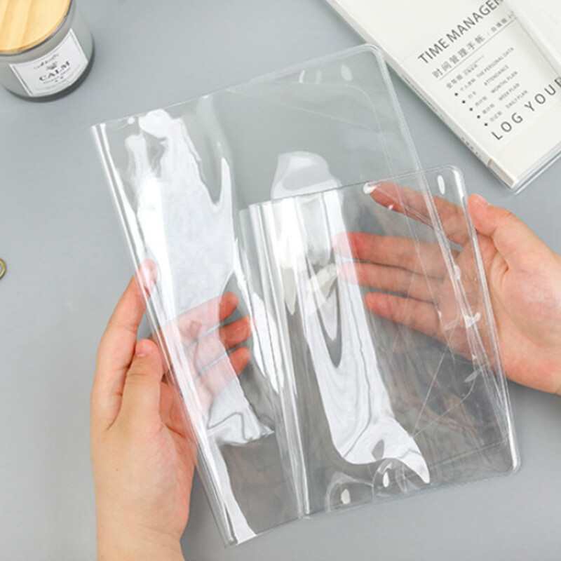 PVC Transparent Notebook Cover A5/A6 Waterproof Journal Planner Protective Cover