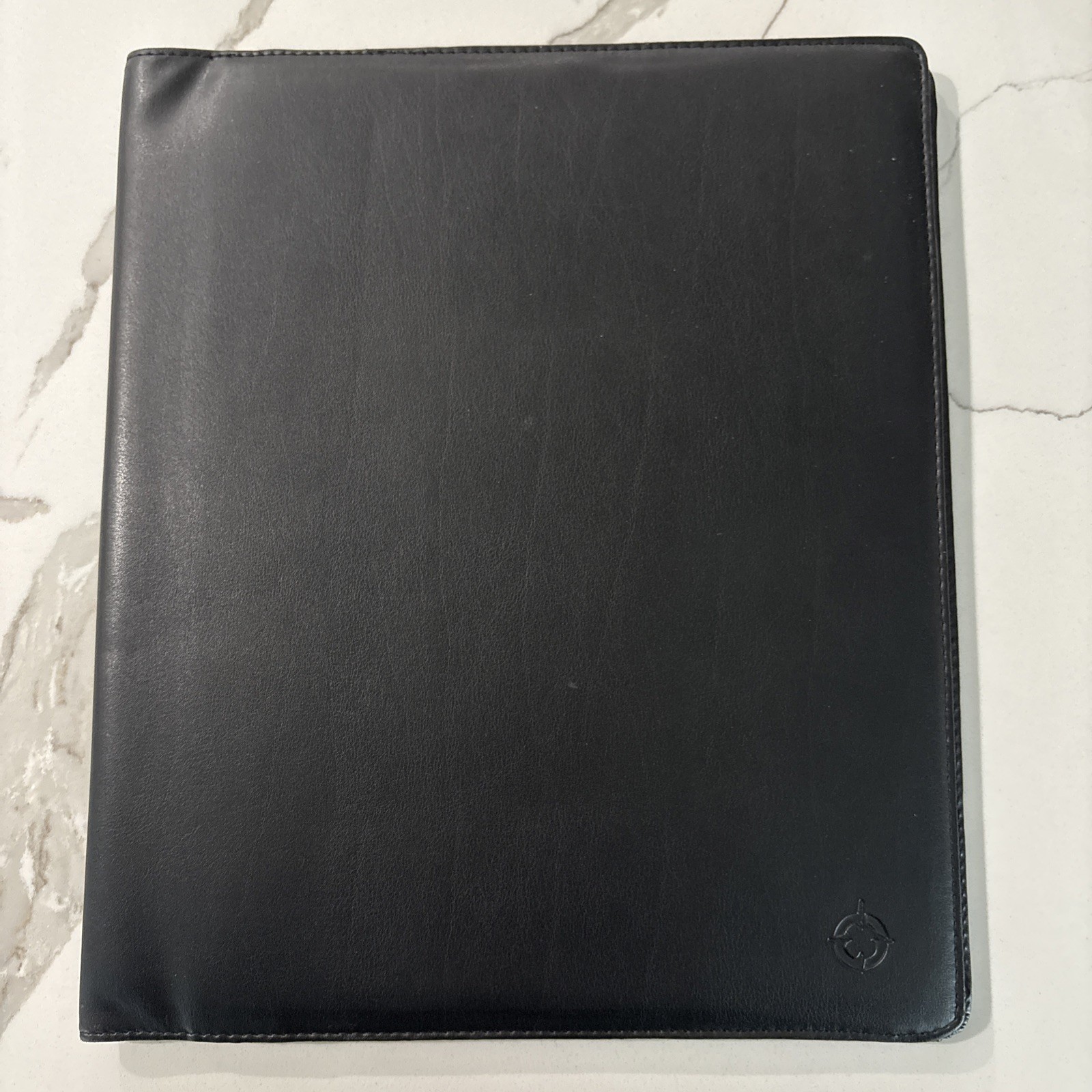 Franklin Covey Note Pad Folio Black Leather Organizer Cover 12″x 10″