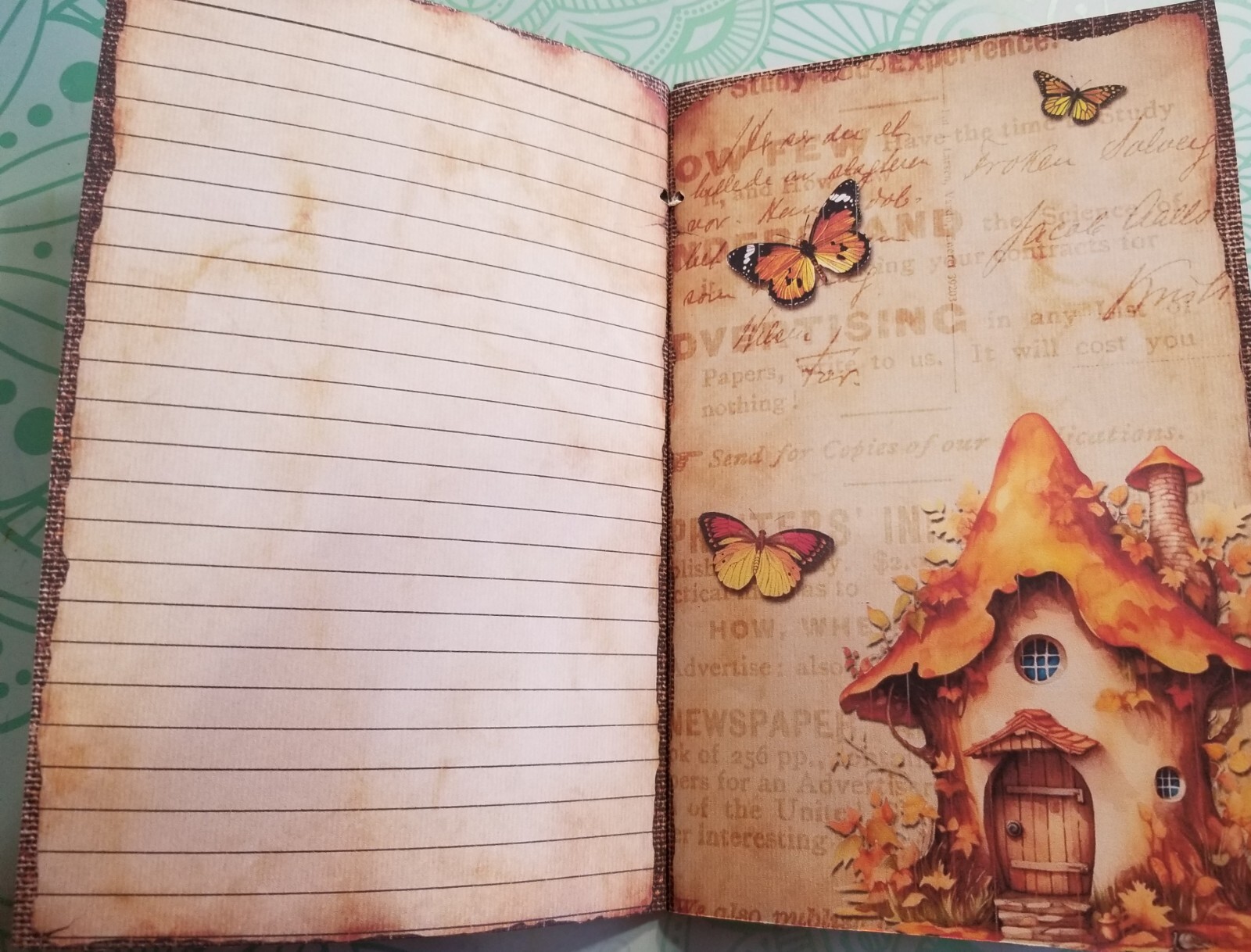 Junk Journal Blank Booklet “FOREST FAIRIES” HANDMADE FULL SIZED 9X6 40pgs