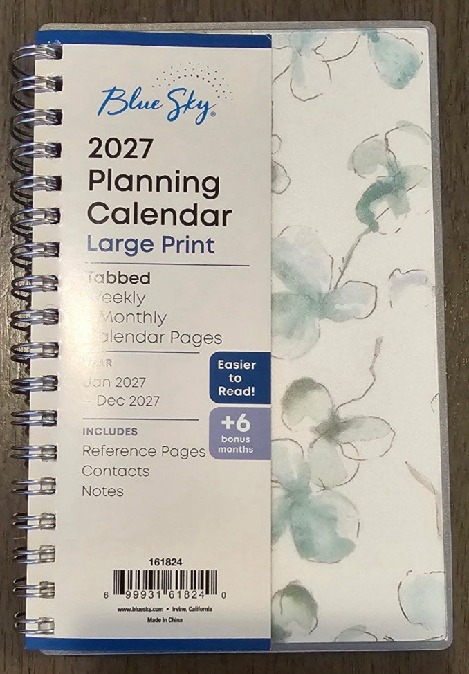 2027 Blue Sky Lindley Calendar Year Weekly & Monthly Planner (3″ x 6″)