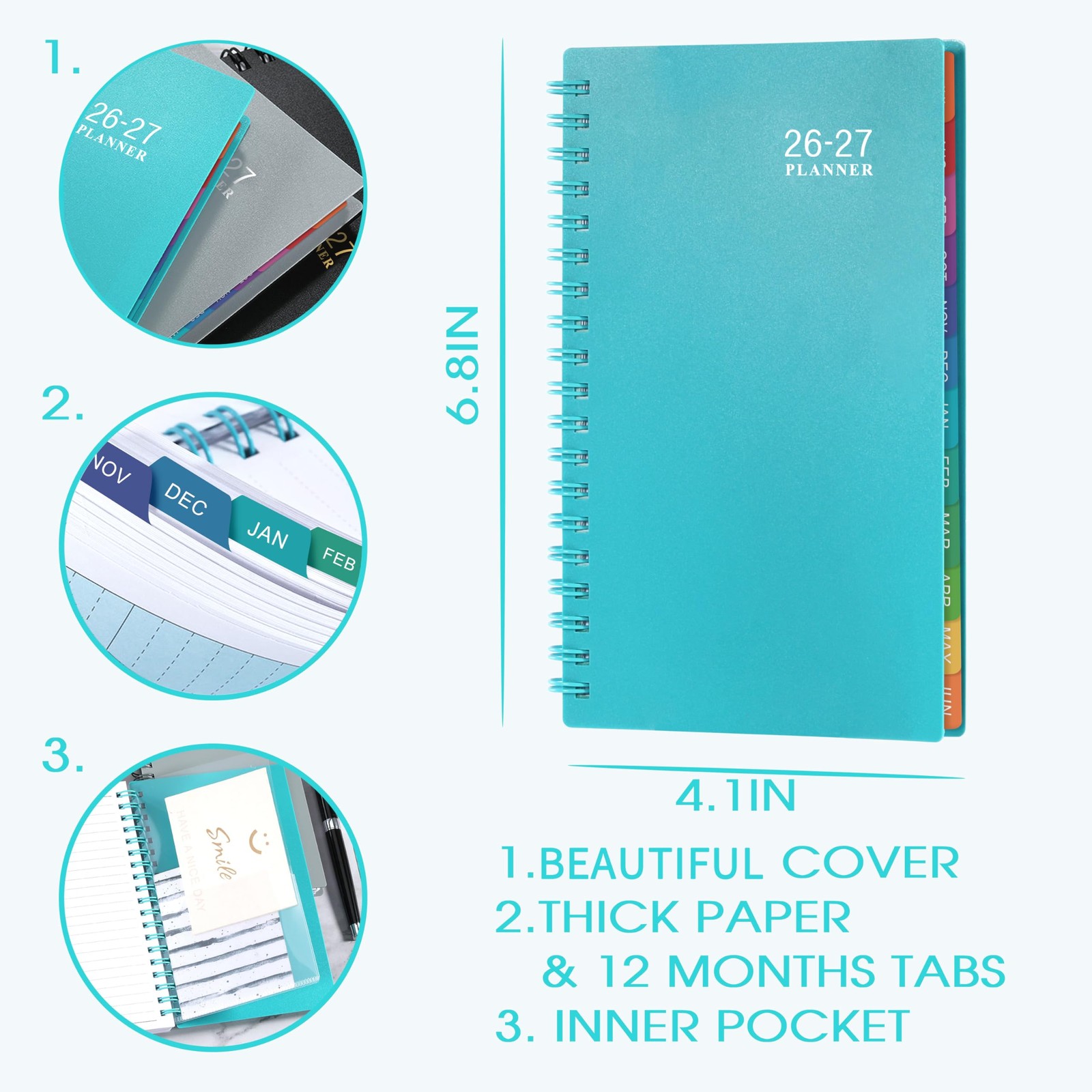 2026-2027 Pocket Calendar/Planner – Weekly & Monthly Pocket Planner for Purse…