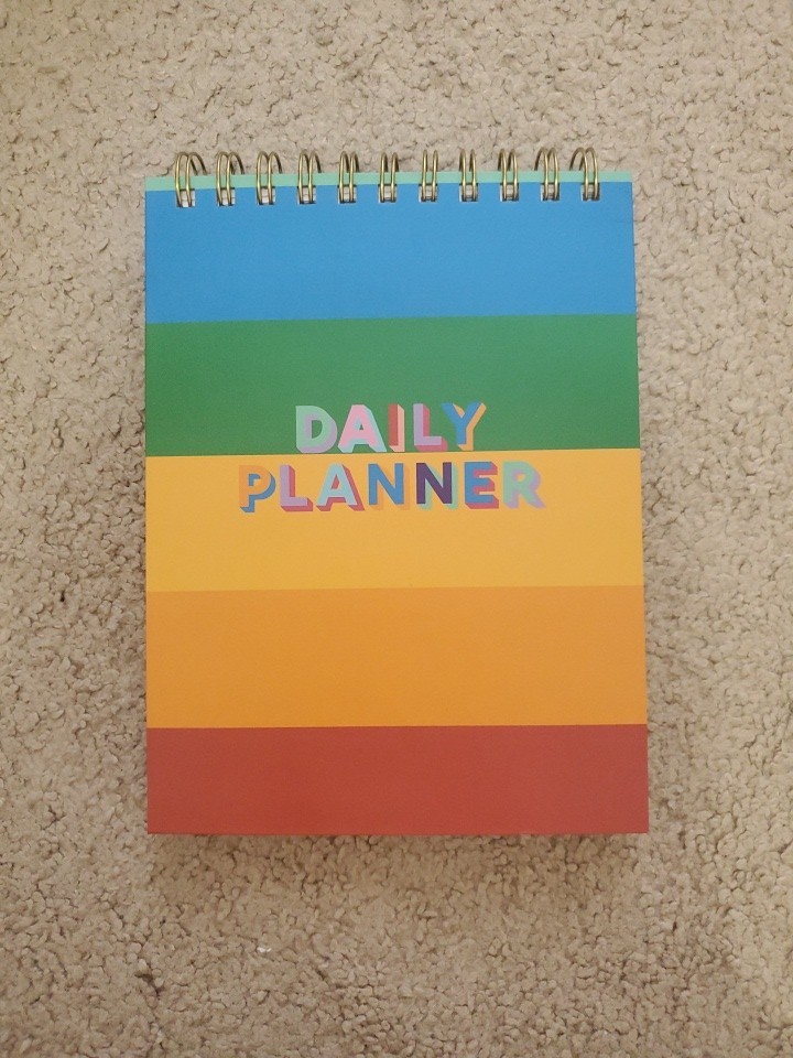 Multicolored Daily Planner Journal Notebook with Hourly Schedule