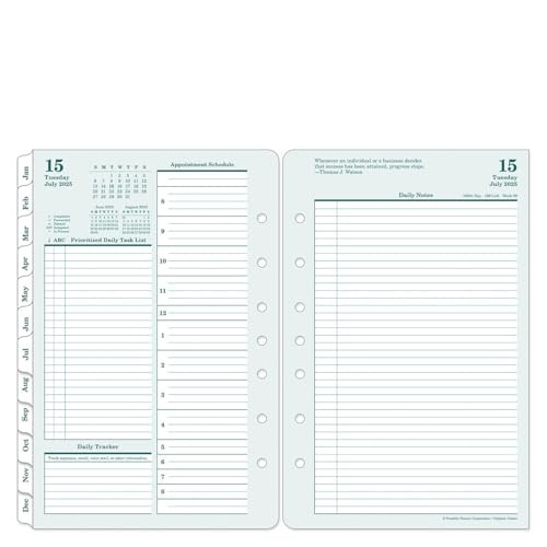 Two Page Per Day Ring-Bound Planner – Classic Style, Jul 2025 – Jun 2026