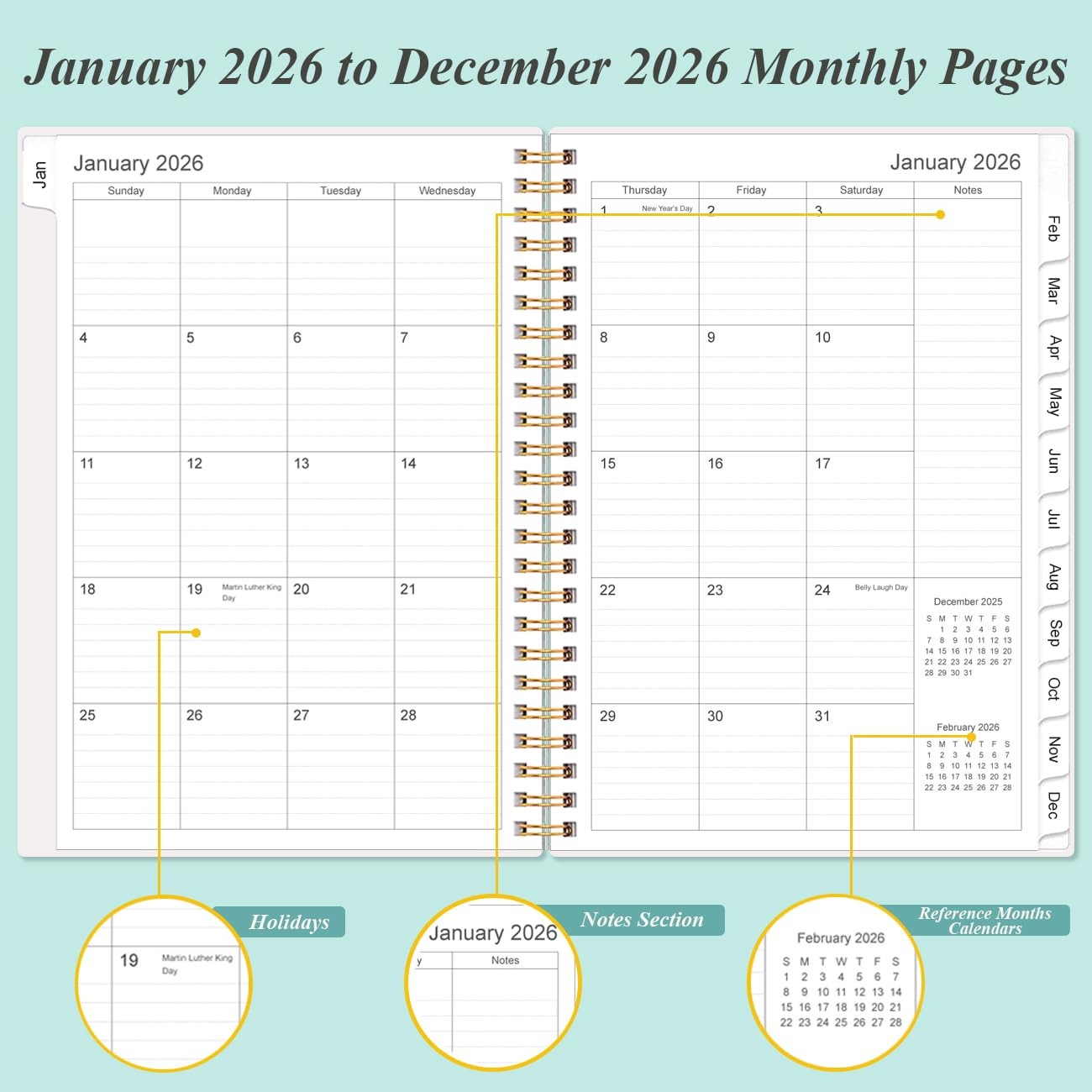 2026 Running Journal, Runner’s Day-by-Day Log 2026, 12 A5, Teal Flowers