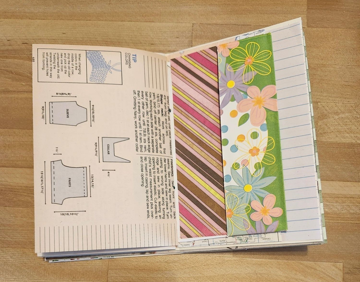 Handmade Junk Journal 90 pages Colorful & Bright 6×6.5″