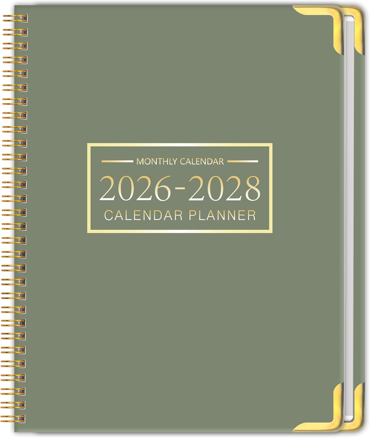 Monthly Planner 2026-2028 Hard Cover with Metal Corner 3 Year Calendar 2026-2027