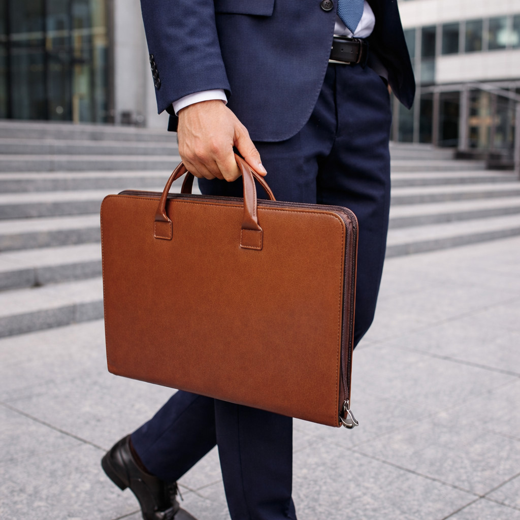 Leather Portfolio with Handles – Professional Business Padfolio Organizer