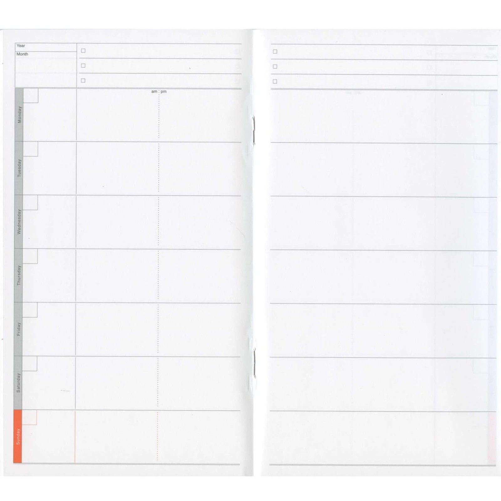 A5 Slim Function Notebook Weekly Planner Weekly Holizontal Left Type LDNT