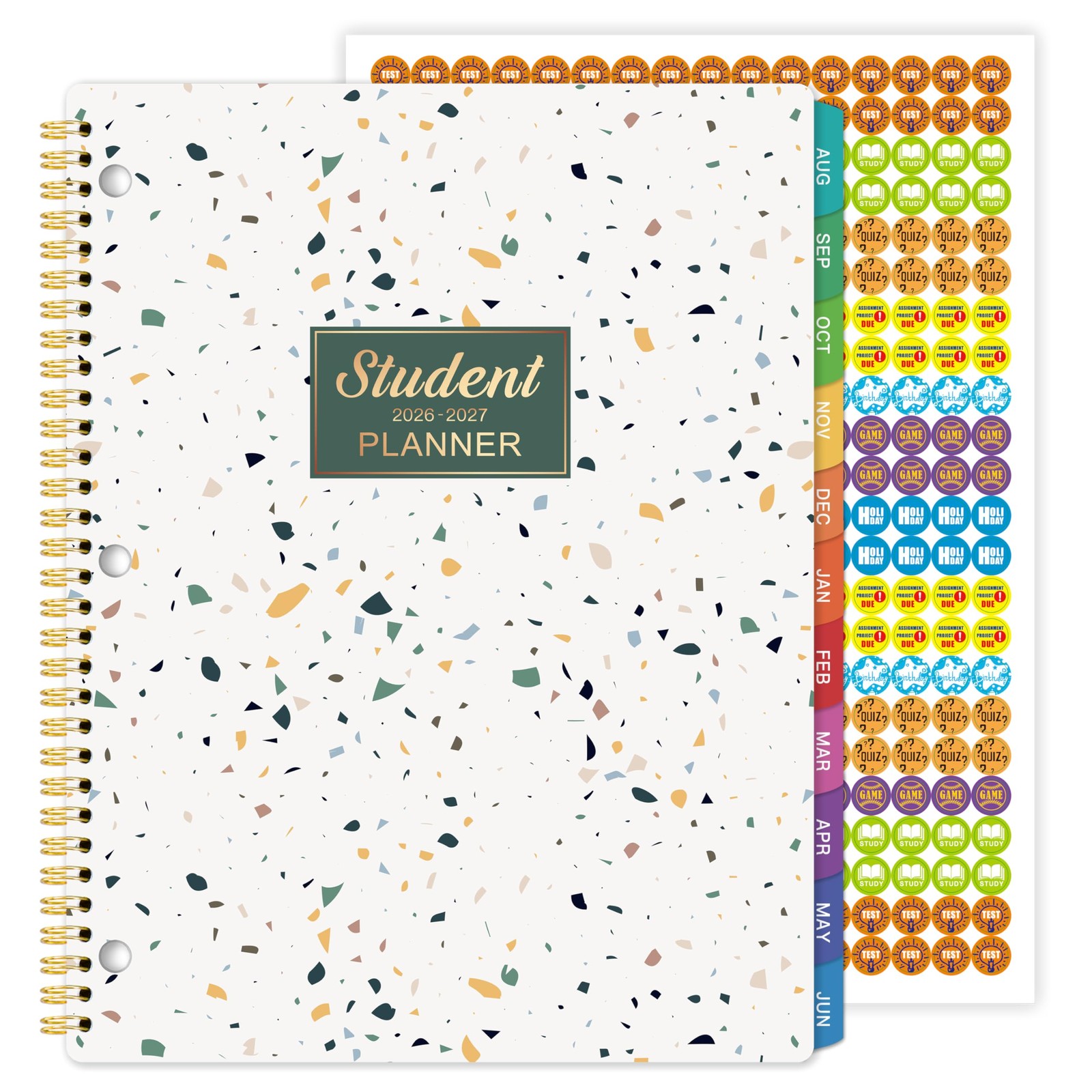 Student Planner 2026-2027 – Weekly and Monthly 9″ x 11″, White