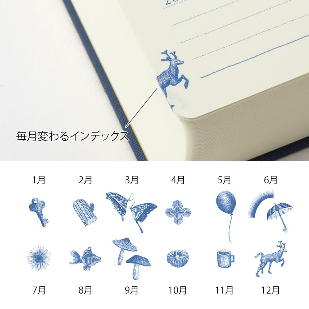 DESIGNPHIL 12397006 Diary 10 Years Consecutive Door Navy Blue Journal