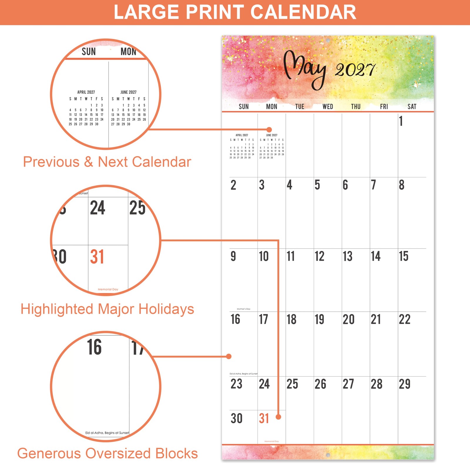 Calendar 2026-2027 – Wall 2026-2027, 18-Month 12 inch x 24