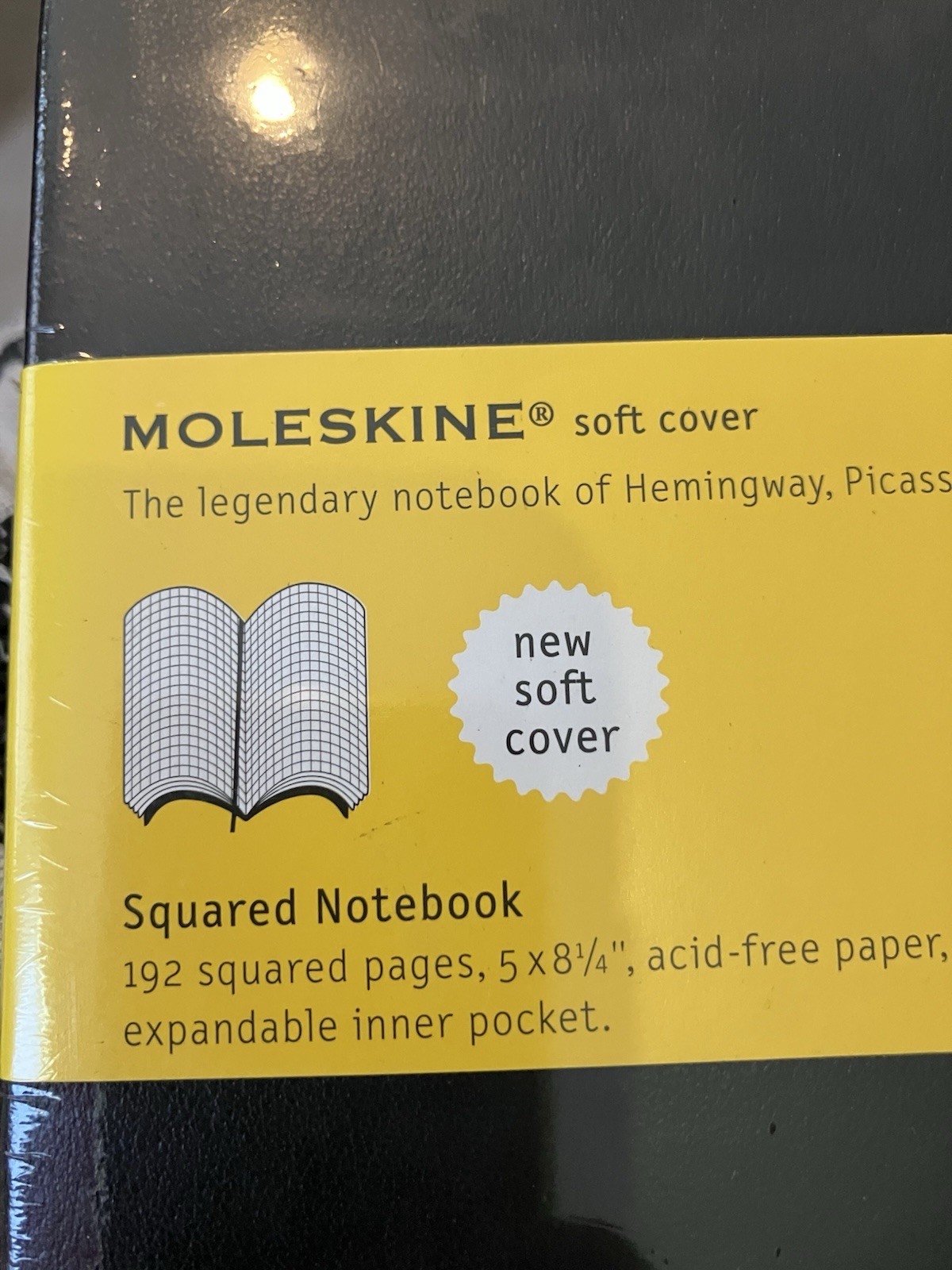 Lot of 2 Moleskin Soft Cover Large (5″ x 8.25″) Squared & Ruled Black New Sealed