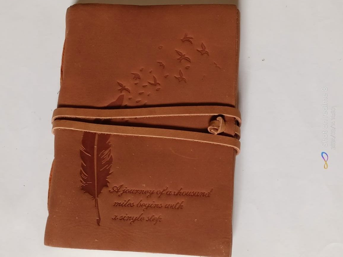 Leather Journal Handmade Leather bound Writing Notebook Custom Recycled Paper fs