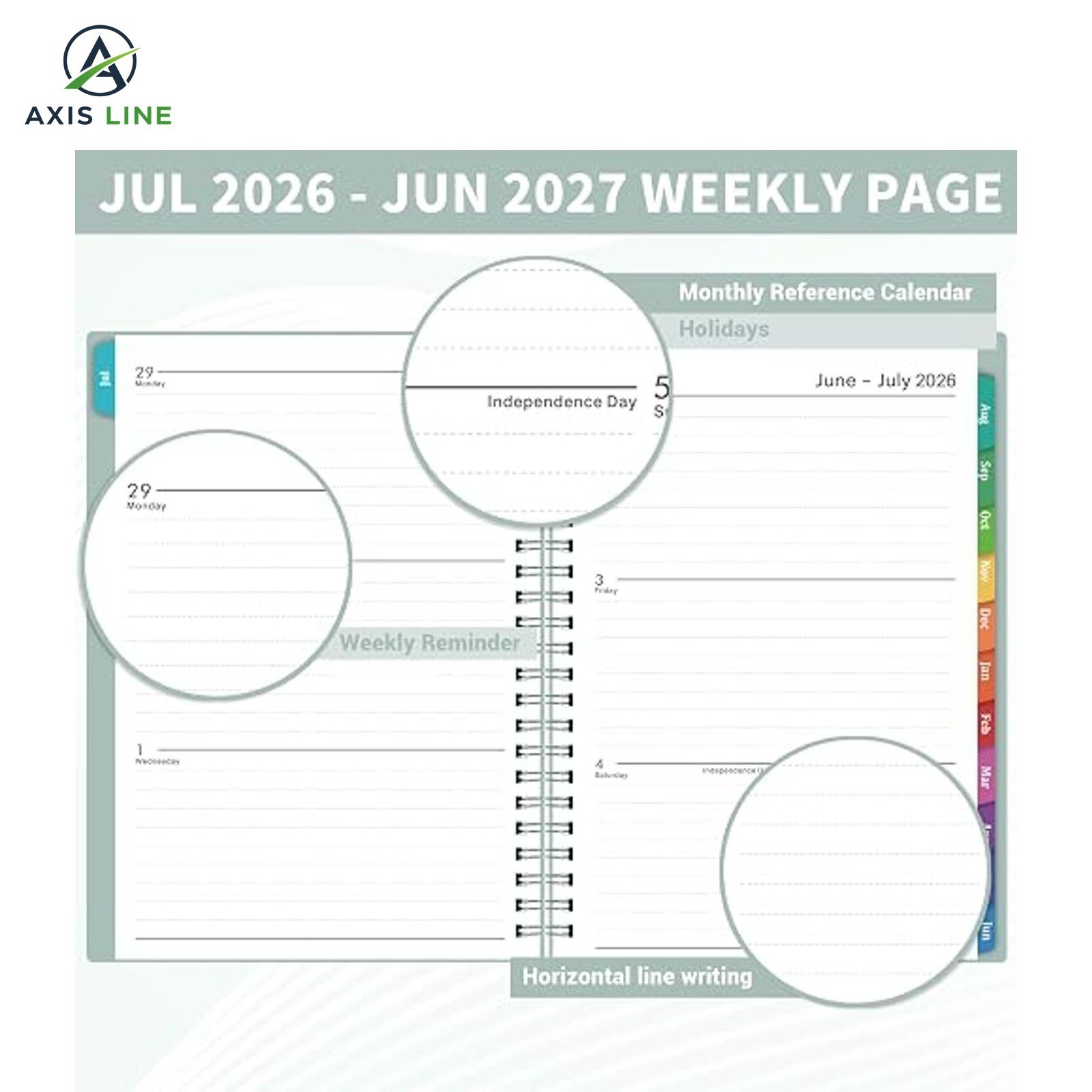 2026-2027 Planner Weekly Monthly Jul 2026-Jun 2027 Academic Tabs Pocket 8.5×6.4