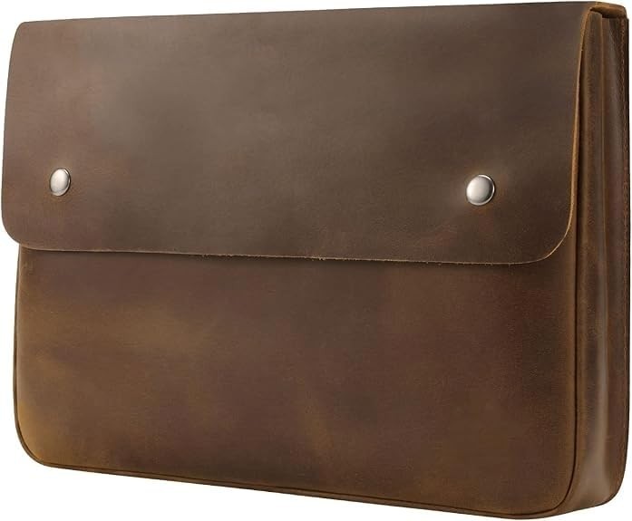 Spacious Leather File Organizer & Document Holder, A5 Binder, Laptop Sleeve for