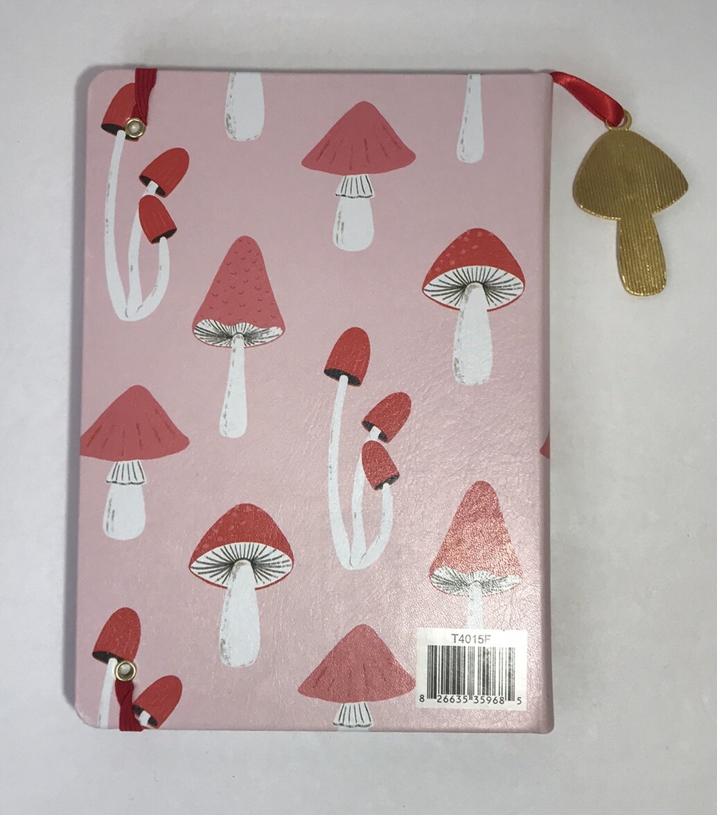 Eccolo Gooseberry Moon Mushrooms Lined Journal Notebook Bookmark Elastic Band