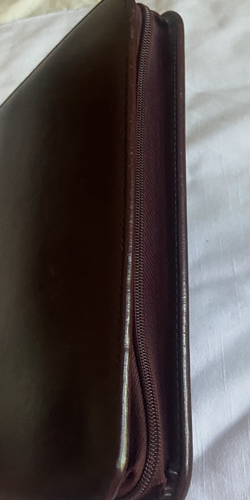 Vintage Day Timer 7 Ring Maroon/Burgundy CLASSIC Zipper Planner Binder Organizer