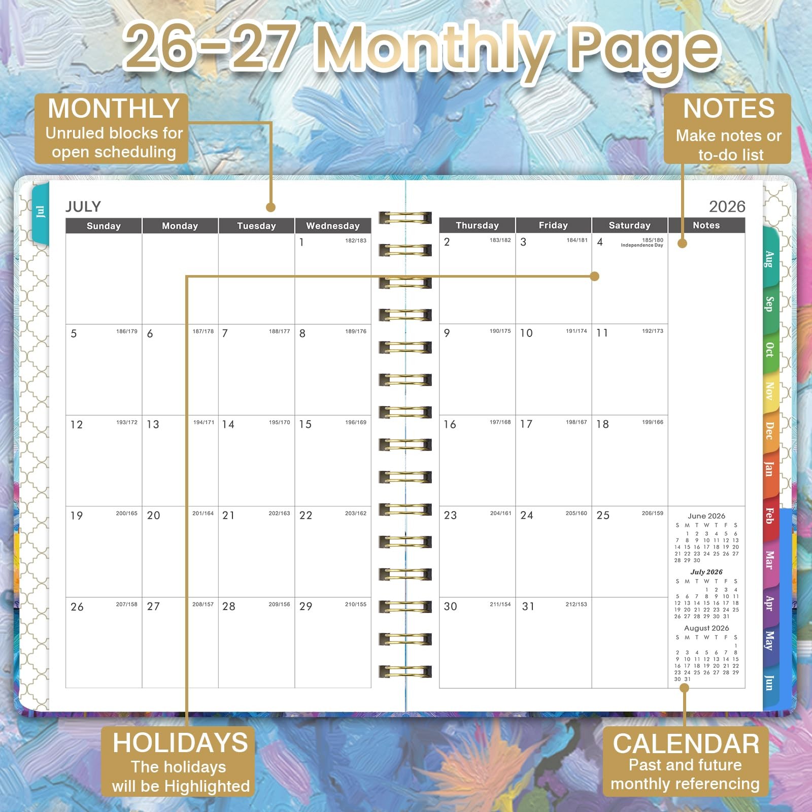 2026-2027 Appointment Book – Weekly & Monthly Planner, 6.3″ x 8.4″, JULY 2026